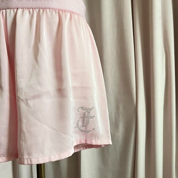 Y2K Vintage Juicy Couture Pink Rhinestone Satin Shorts - Picture 6 of 8